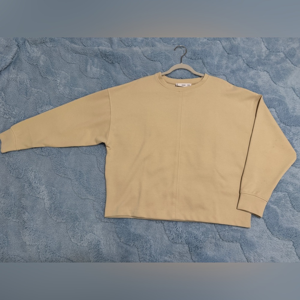 Mango MNG Oversized Textured Sweatshirt Beige Worn Once in Excellent Condition - Picture 7 of 12